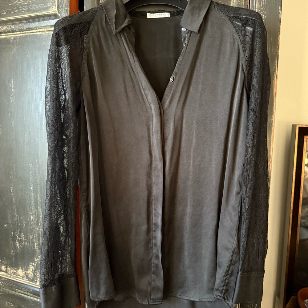 Equipment Black Button-Up Blouse